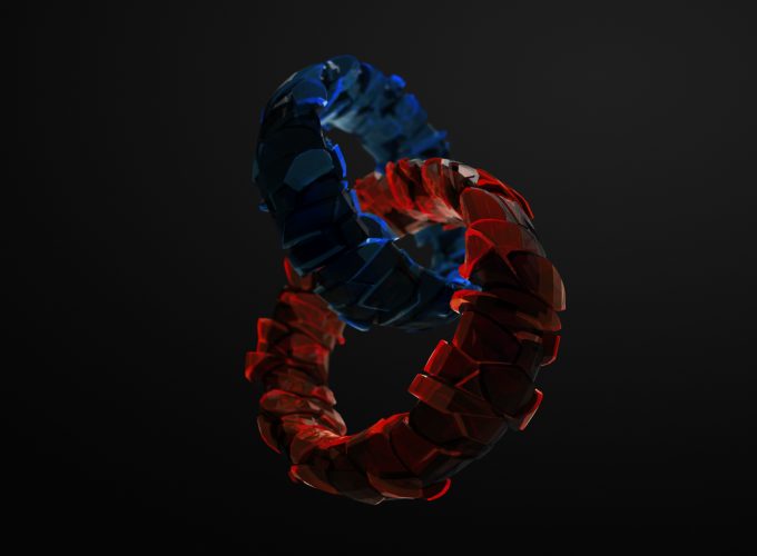 Wallpaper rings, 3D, blue, red, glass, HD, Abstract 5542210269